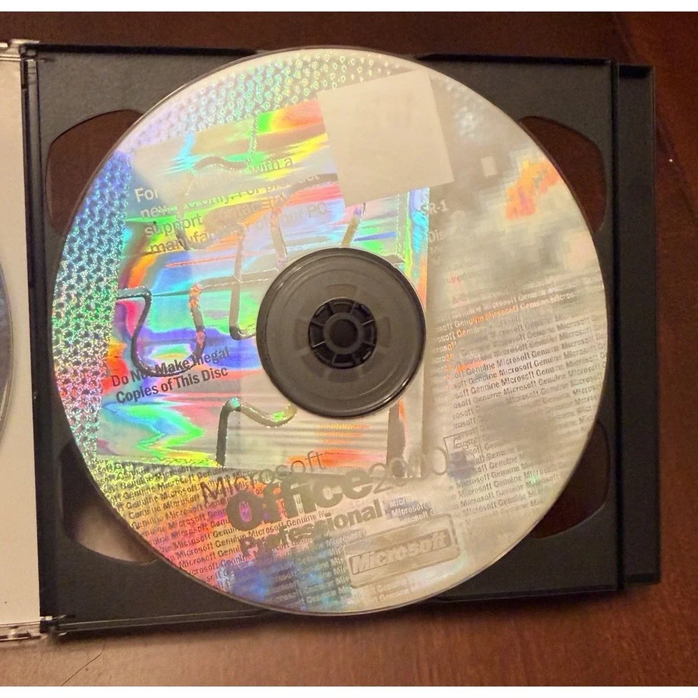 Microsoft Office 2000 Professional Vintage PC Software 2 Discs With CD Key Used